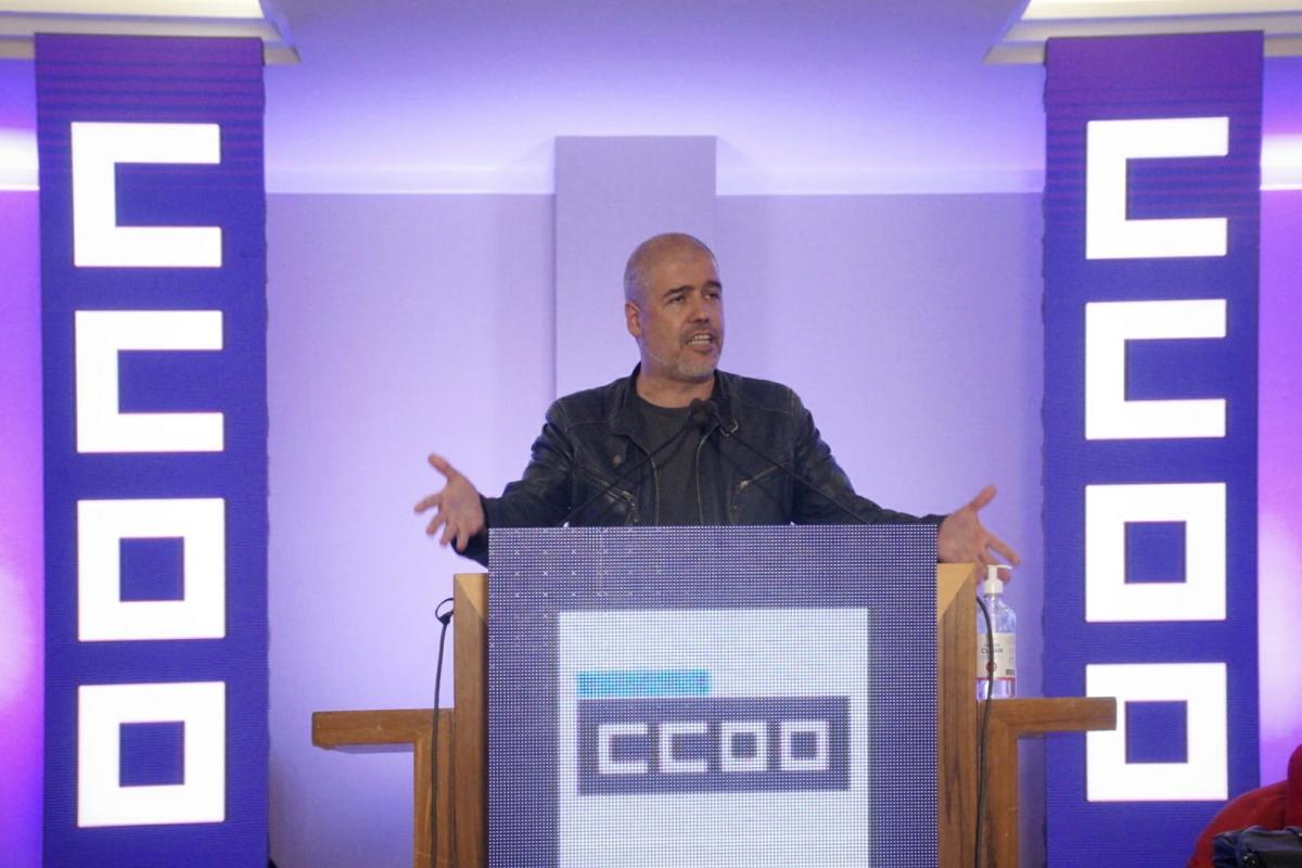 O secretario xeral confederal, Unai Sordo, participou na clausura do 12.º Congreso Nacional de CCOO de Galicia