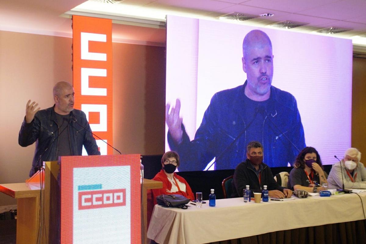 O secretario xeral confederal, Unai Sordo, participou na clausura do 12.º Congreso Nacional de CCOO de Galicia