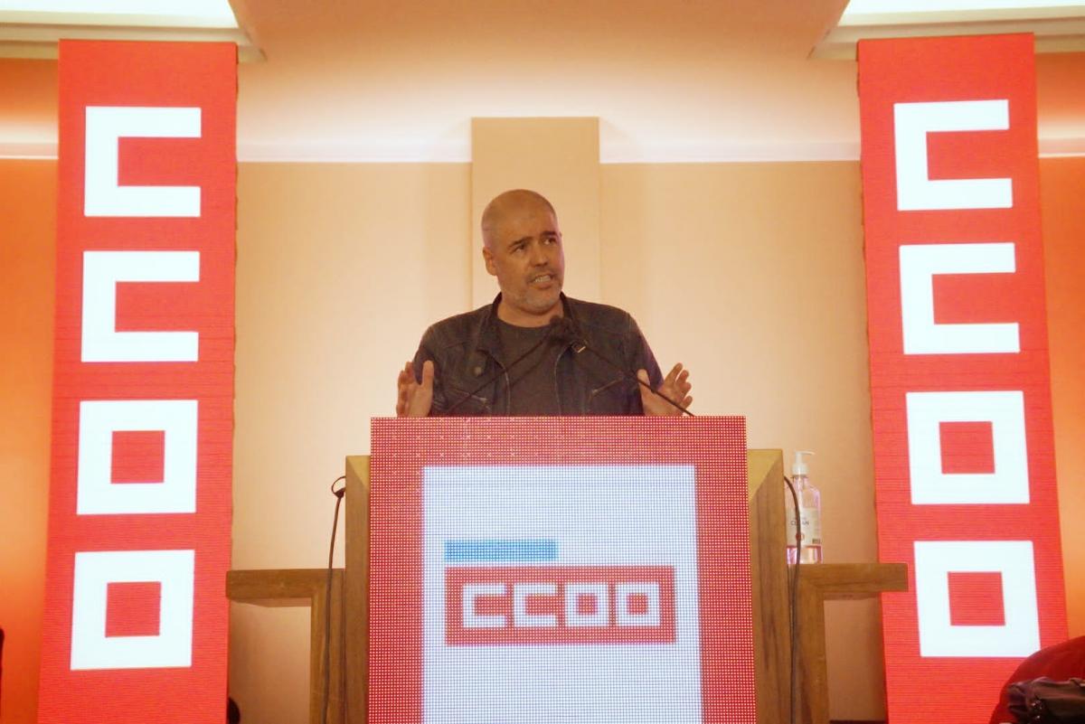 O secretario xeral confederal, Unai Sordo, participou na clausura do 12.º Congreso Nacional de CCOO de Galicia