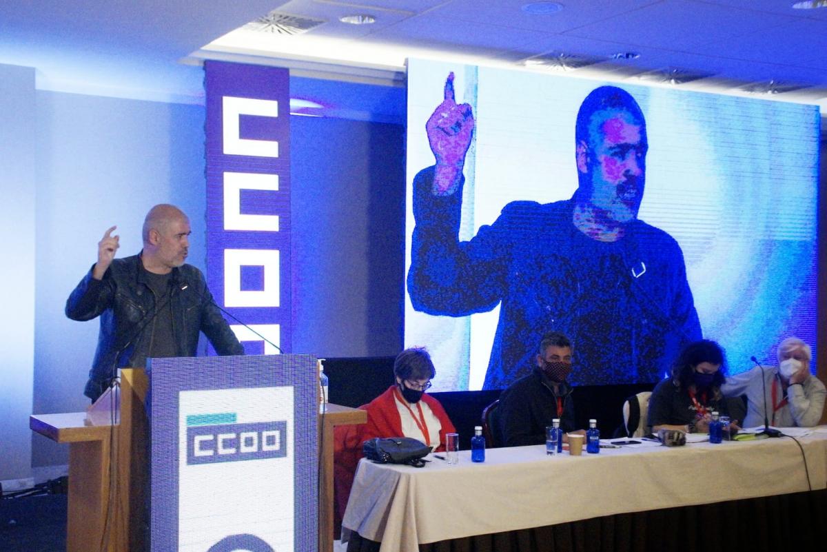 O secretario xeral confederal, Unai Sordo, participou na clausura do 12.º Congreso Nacional de CCOO de Galicia